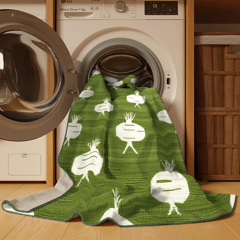  Tapis lavable à motif de radis Daikon, Rond 6 pi
