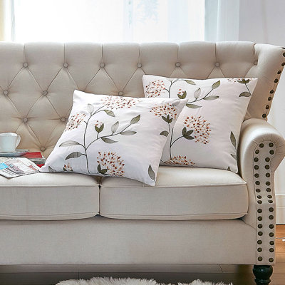 Floral Square Throw Pillow Cover