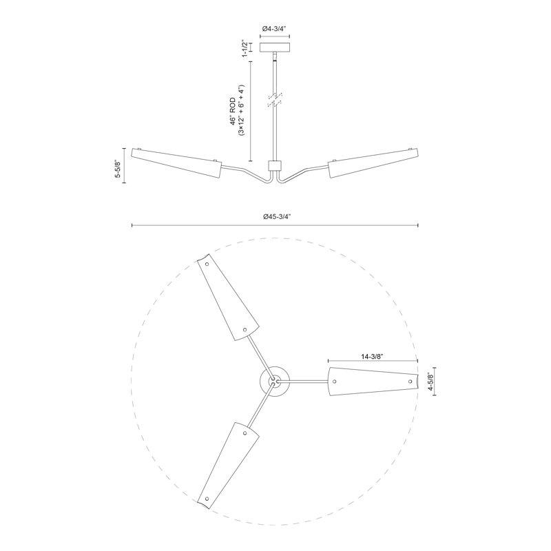 Osorio 3 - Light LED Chandelier, Matte Black