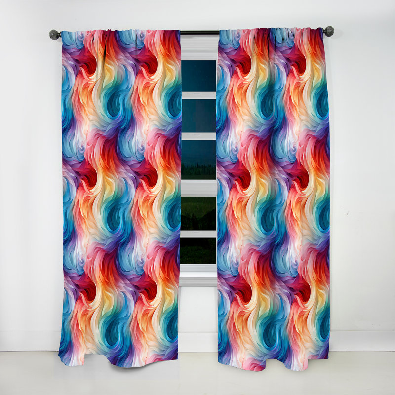 Stannard - Abstract Geometric Room Darkening Curtain - 1 Panels, 52" W x 63" L