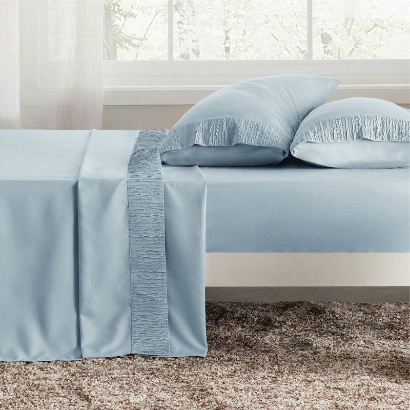 Bedsure Polyester Microfiber Sheet Set Hotel Luxury Sheets, Easy Care Cooling Bed Sheet Set 84GSM(101" x 107")GentleSoft™️
