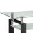 Moriah Black 1-Shelf Rectangular Glass Top Coffee Table