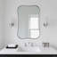 Miroir de salle de bain rectangulaire moderne à double feston | Cadre en acier inoxydable-274466970-274466968
