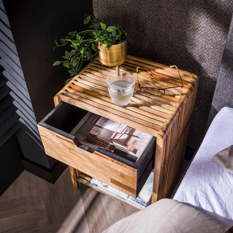 Wilson 40cm W Solid Wood Bedside Table