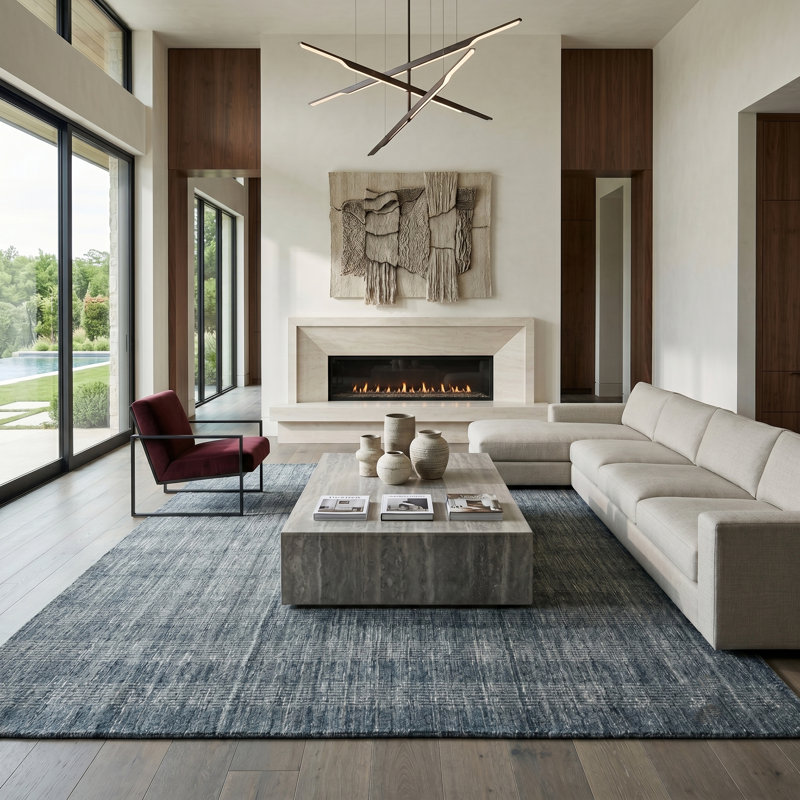 Brackettville Plaid Indoor Rug, Rectangle 5' x 8'