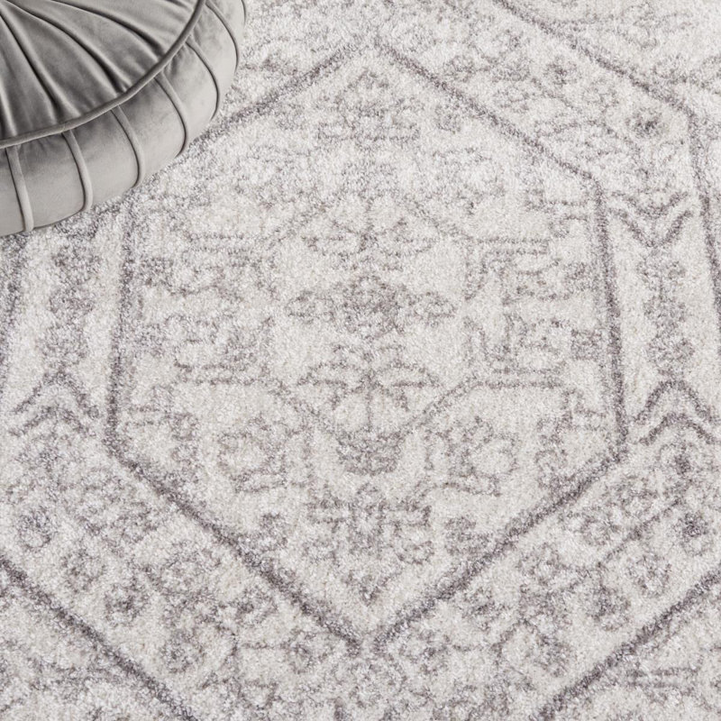 Stromsburg Oriental Area Rug, White/Grey, Rectangle 235 x 305 cm