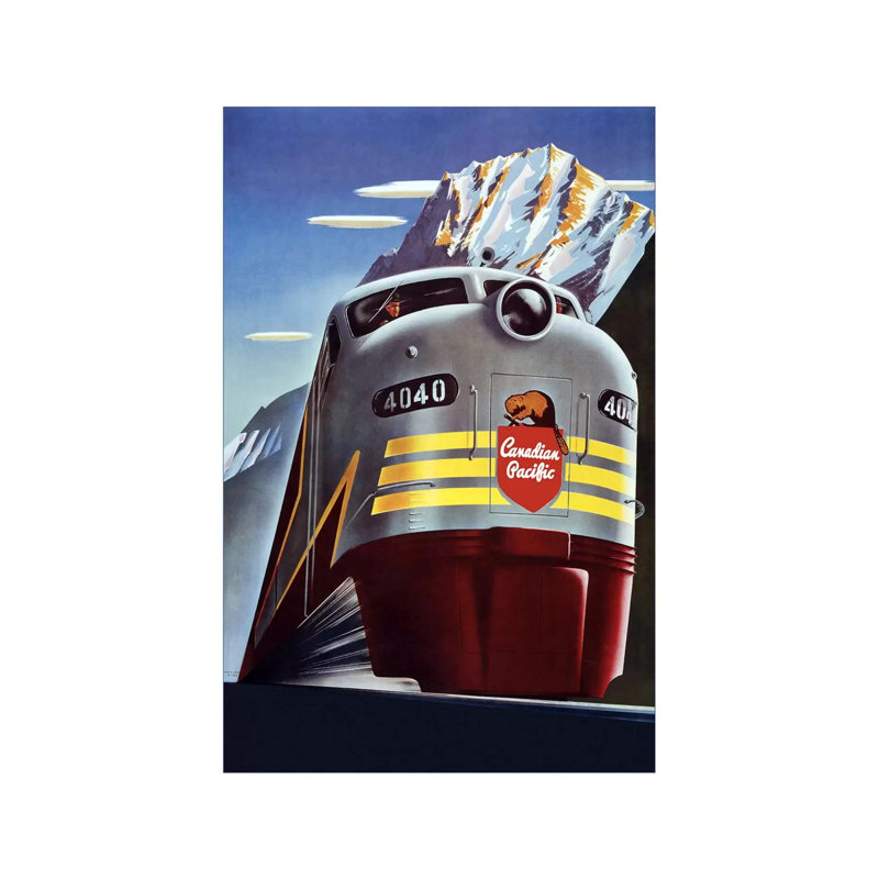 Canadian Pacific (Railway Train) Advertising Vintage Poster - Wrapped Canvas Print, 20.32 cm H x 30.48 cm W