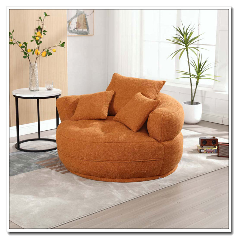 Fauteuil Boucle rembourré, sans assemblage, Orange