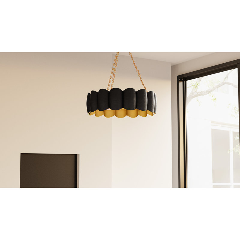 Luminaire suspendu noir mat 5 lumières Santana