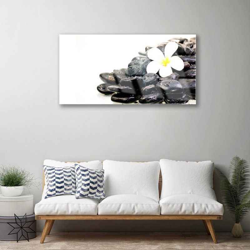 Flower Stones Art - No Frame Print on Glass
