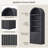 5-Tier Bookcase With 2 Fluted Doors And Adjustable Shelves-727501752-733504561