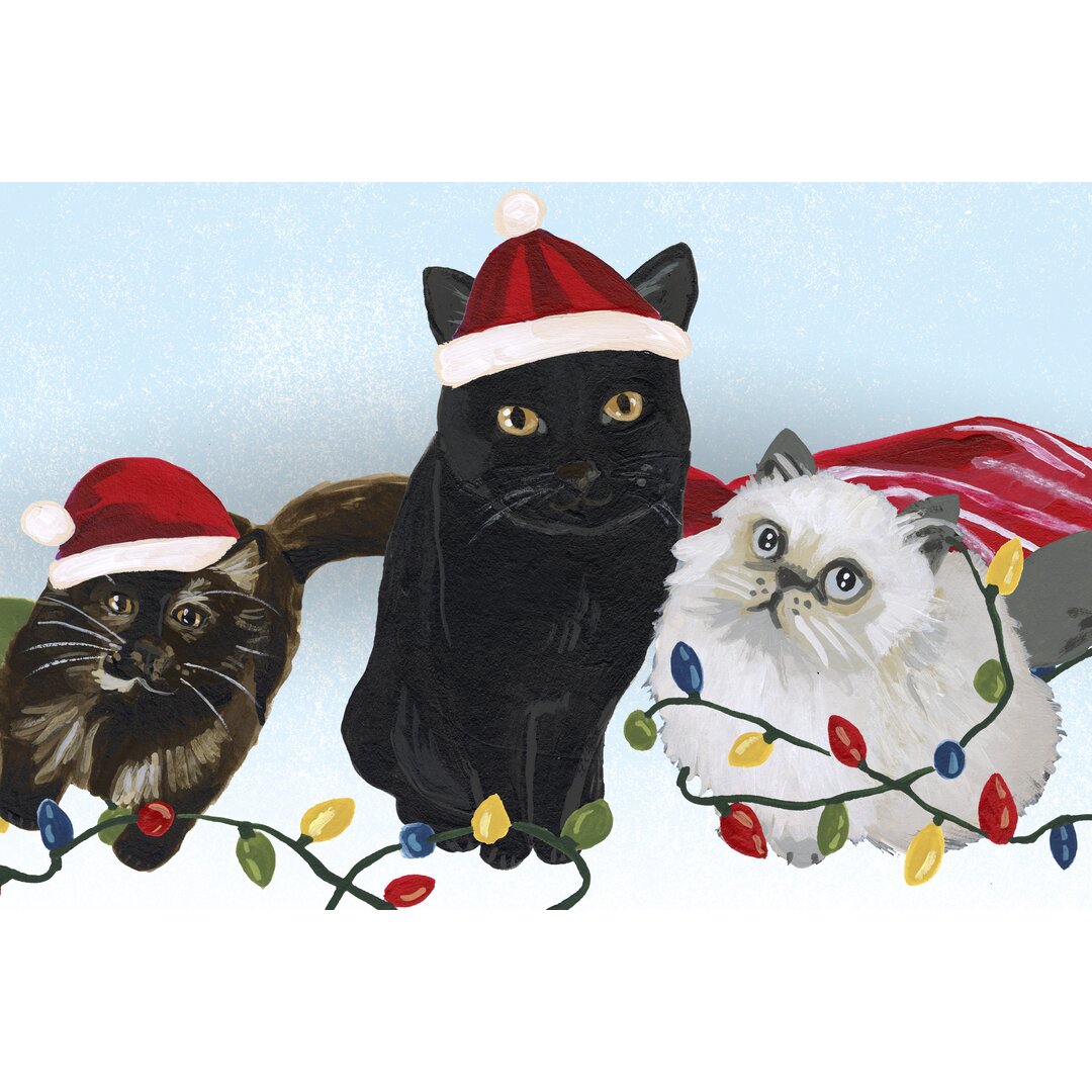 Leinwandbild Meowy Hissmas-Sammlung D von June Erica Vess