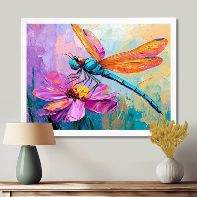 Dragonfly On A Flower I - Dragonfly Print Wall Art