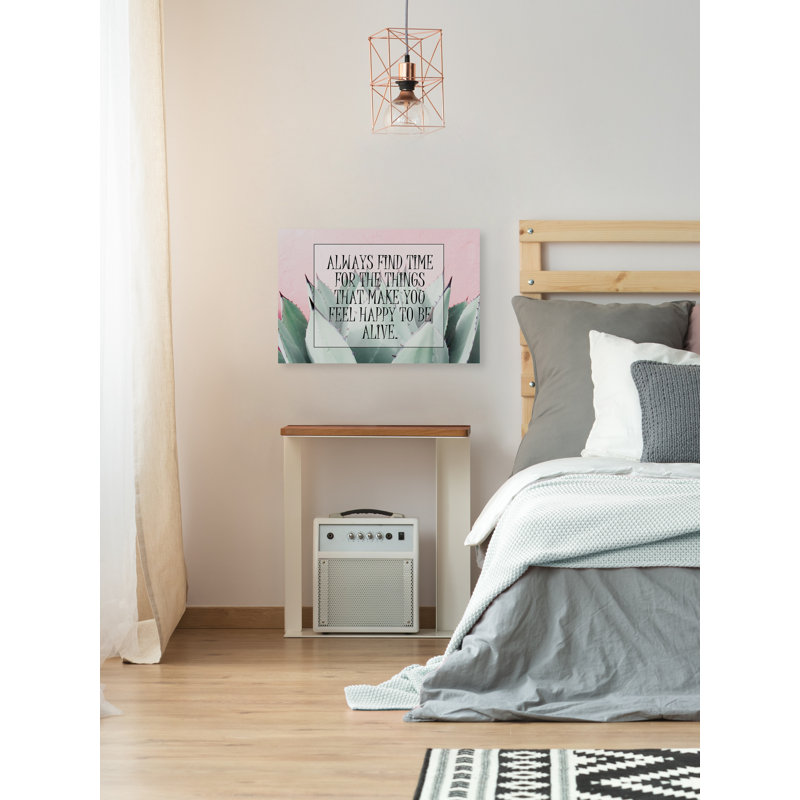 Reproduction d’art textuel sur toile tendue « always find Time » par Marmont Hill, H 8 po x l 12 po x P 1,5 po