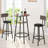 3-Piece Bar Table Set For 2, Small 2-Tier Round Bistro Pub Dining Table & PU Upholstered Stools With Backrest-1971949800-1971949804-1971949805
