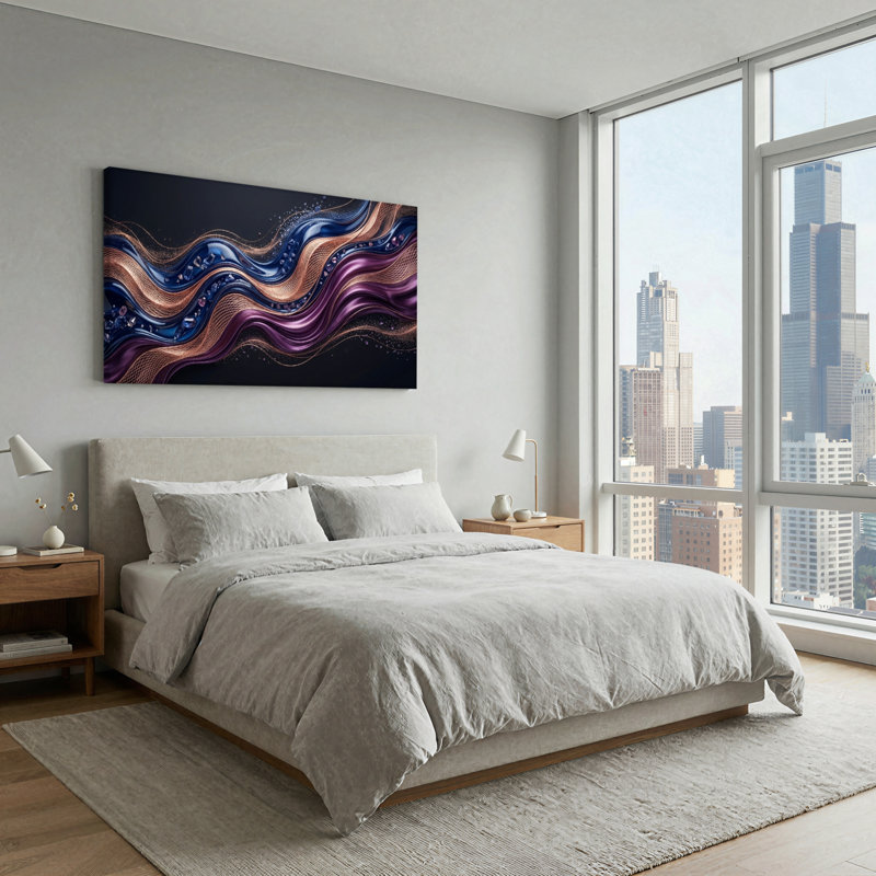 Motif de vagues, art mural sur toile, ensemble de 1, 4020