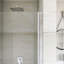 Porte de douche pivotante demi-cadre l 32 po x H 72 po au fini nickel brossé-112343064