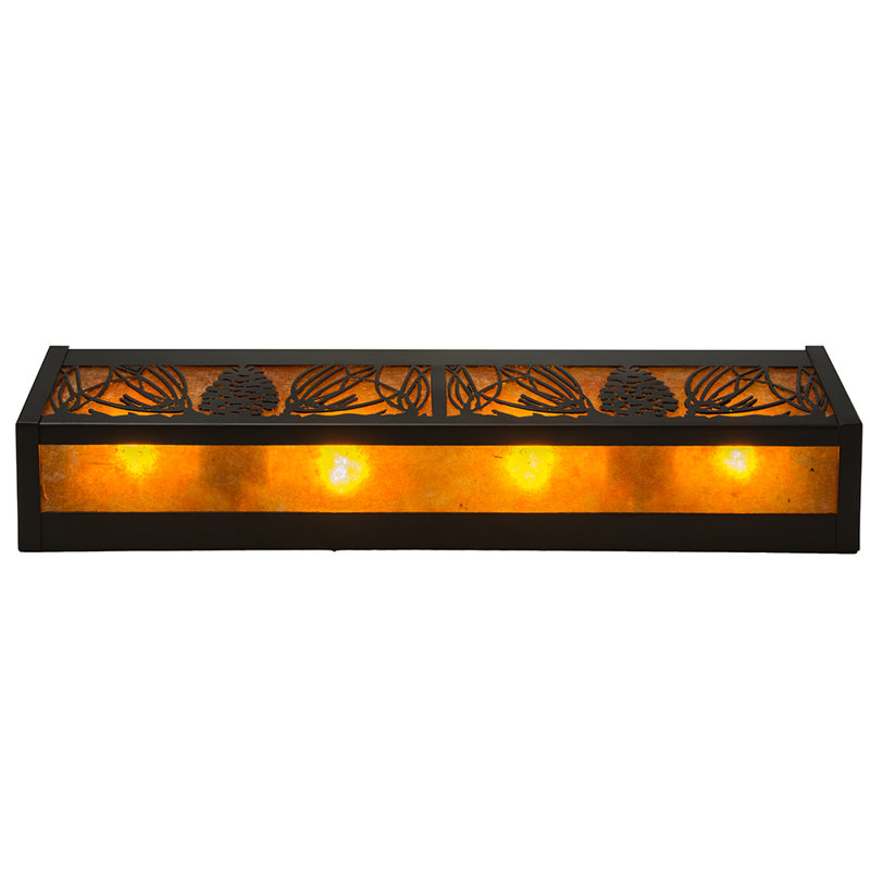 Rustic Lodge 4 - Light Bath Bar, Timeless Bronze, Amber