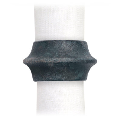 Terra Porcelain Napkin Ring Cuff- S/4 - Stone