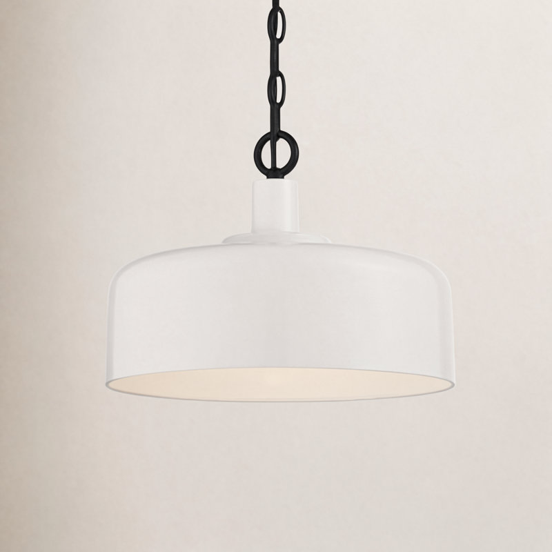 Luminaire suspendu en dome à 1 lumière, Blanc