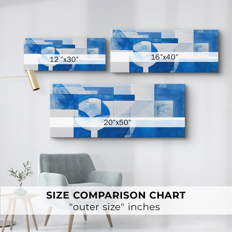 Toile tendue avec châssis abstrait # 1 XCV, H 16 po x l 40 po