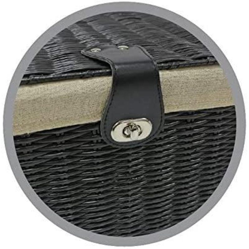 MantraRaj Hand Resin Woven Storage Basket 3Pcs Box with Lid Lock Resin Basket With Lid