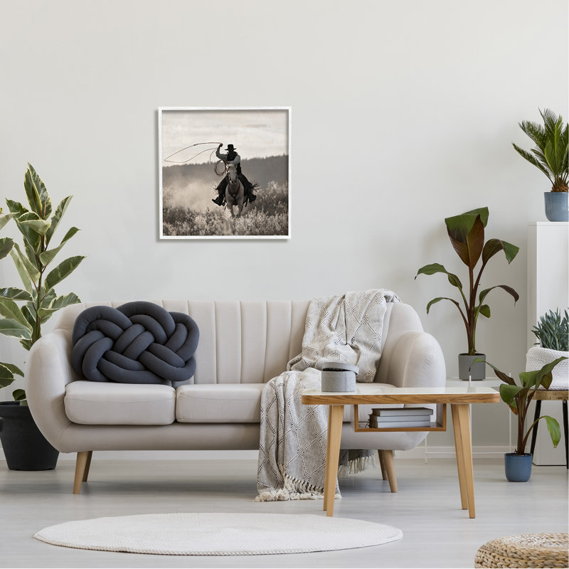 Cowboy Lasso Western, photographie de giclée blanche encadrée par Danita Delimont, H 24 po x l 24 po x P 1,5 po
