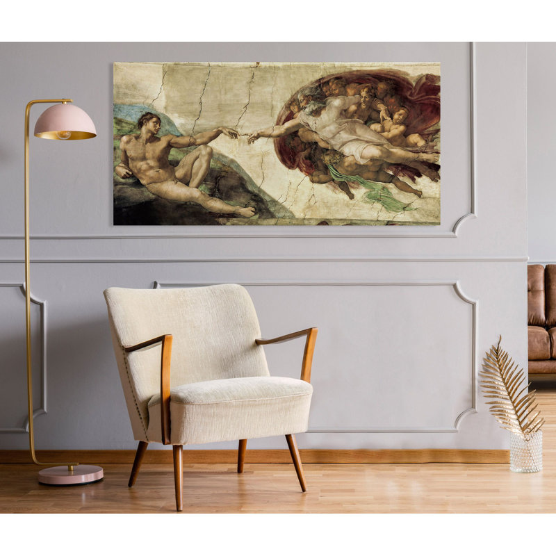 The Creation Of Adam by Michelangelo - Wrapped Canvas Print, 60cm H x 120cm W x 4cm D