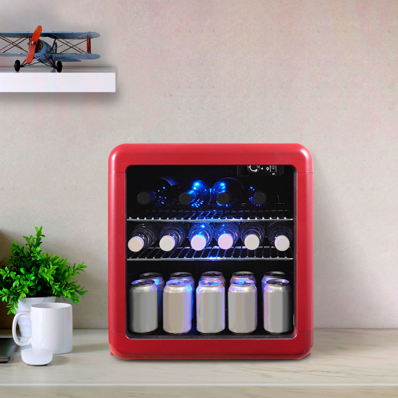 1,7 cu. Réfrigérateur à boissons rétro, Rouge