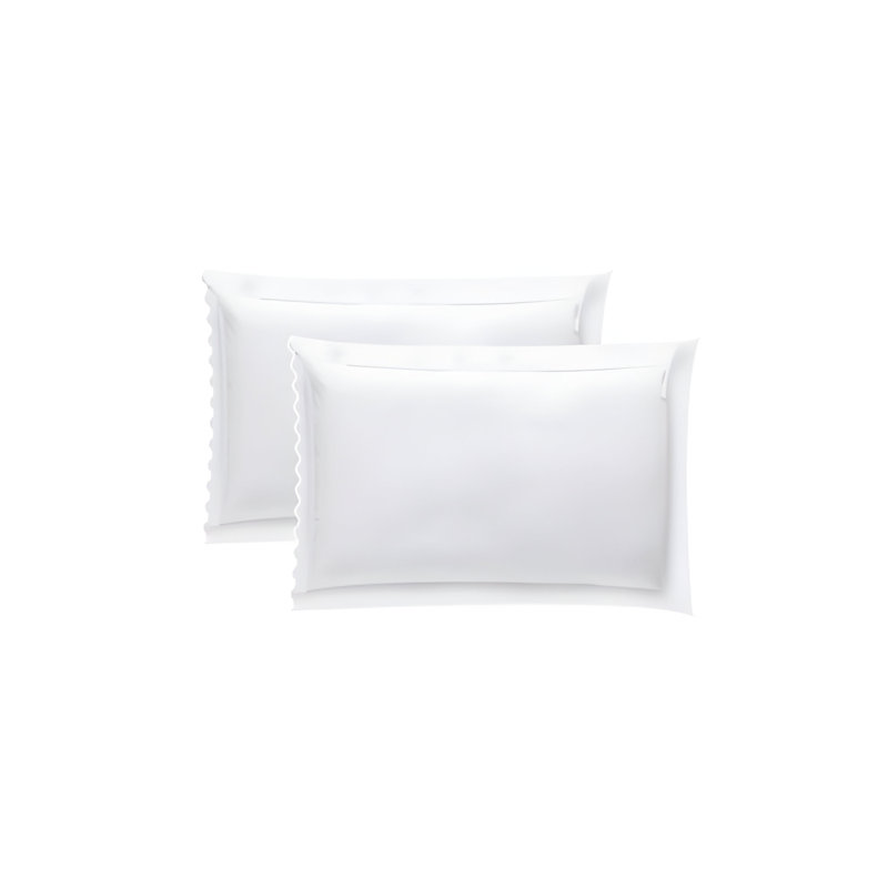 400TC Small Scallop Embroidery Cotton Pillowcases (Set Of 2), White/White
