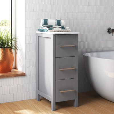 Brescia 12" Freestanding Bathroom Side Cabinet with 3 Drawers