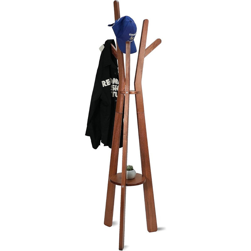 Portemanteau sur pied en bois de peuplier pour chambre à coucher, couloir