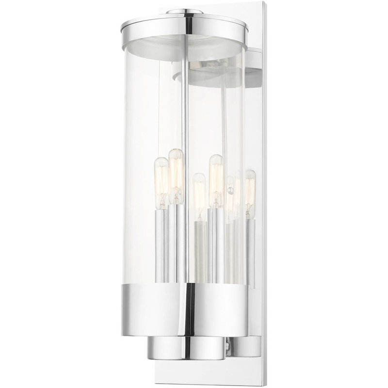 Applique murale en laiton massif Meloney, Chrome poli