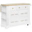 Îlot de cuisine avec 6 tiroirs, rangement pour poubelle et abattant (blanc)-129470423