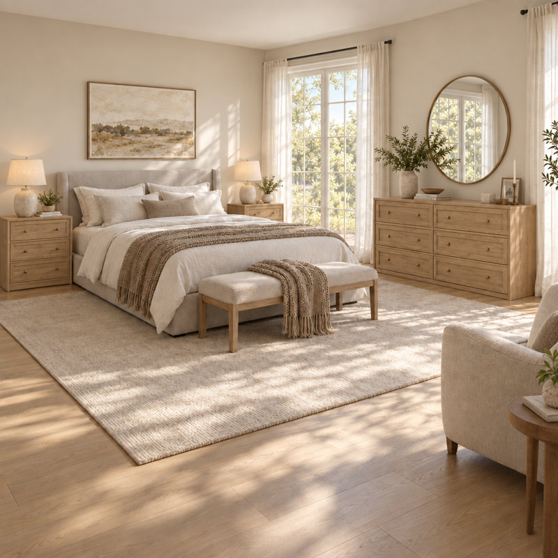 152.4 cm W Chest of 6 Drawers, Natural Oak