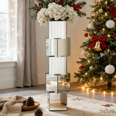 DeGrailly 27.75" Handmade Glass Floor Vase Mirrored Home Decor