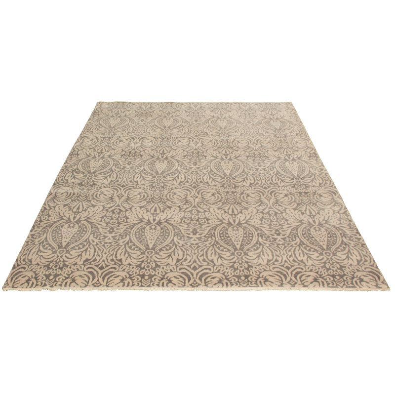 Tapis gris foncé en laine noué à la main Wes Finest