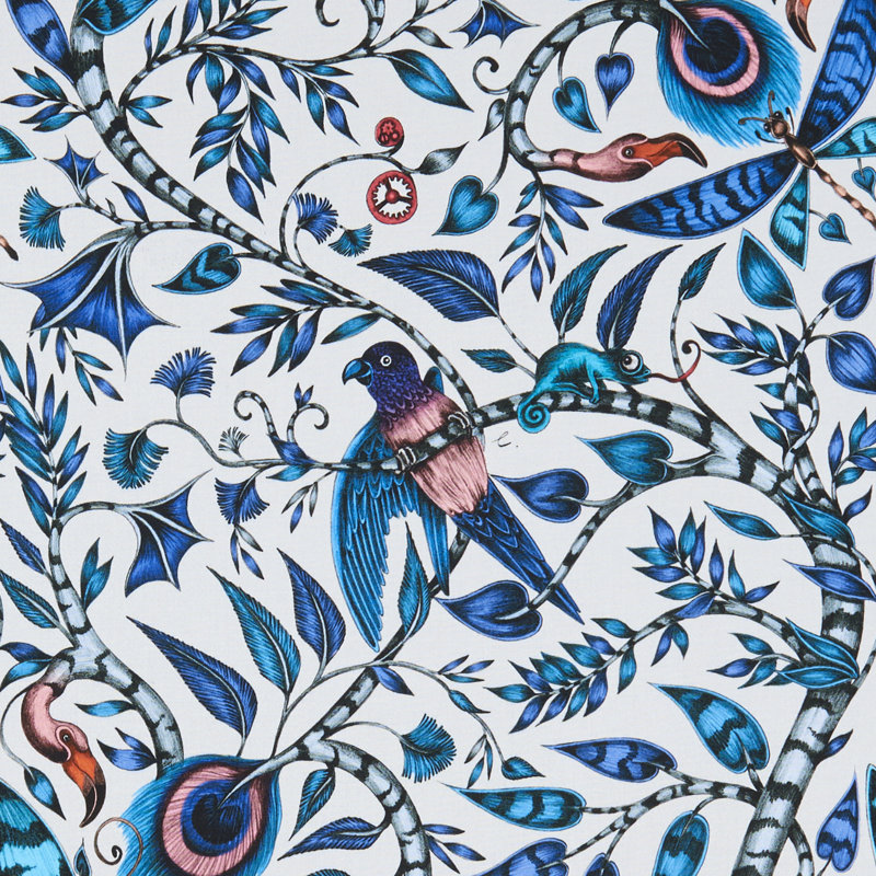 Animalia Rousseau Fabric, Blue