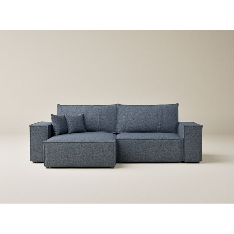 3 Seater Corner Sofa, Blue, Left Hand Facing