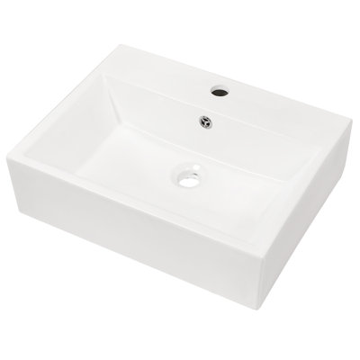 Orren Ellis Kinton 20.8'' Ceramic Rectangular Bathroom Sink with Overflow