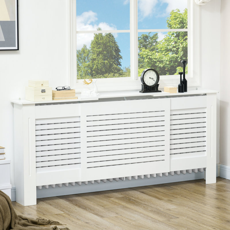 Humberto Radiator Cover Modern Cabinet White, 82.5cm H x 208.5cm W x 20.5cm D