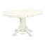 Ensemble de mobilier de salle à manger 7 pièces composé d'une table ovale en bois avec feuille papillon et 6 chaises Parson en tissu de lin, blanc lin-614696096
