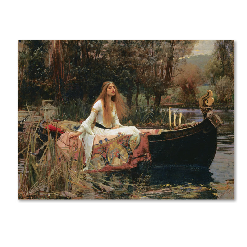 «The Lady of Shallot» par John William, reproduction sur toile, H 35 po x l 47 po