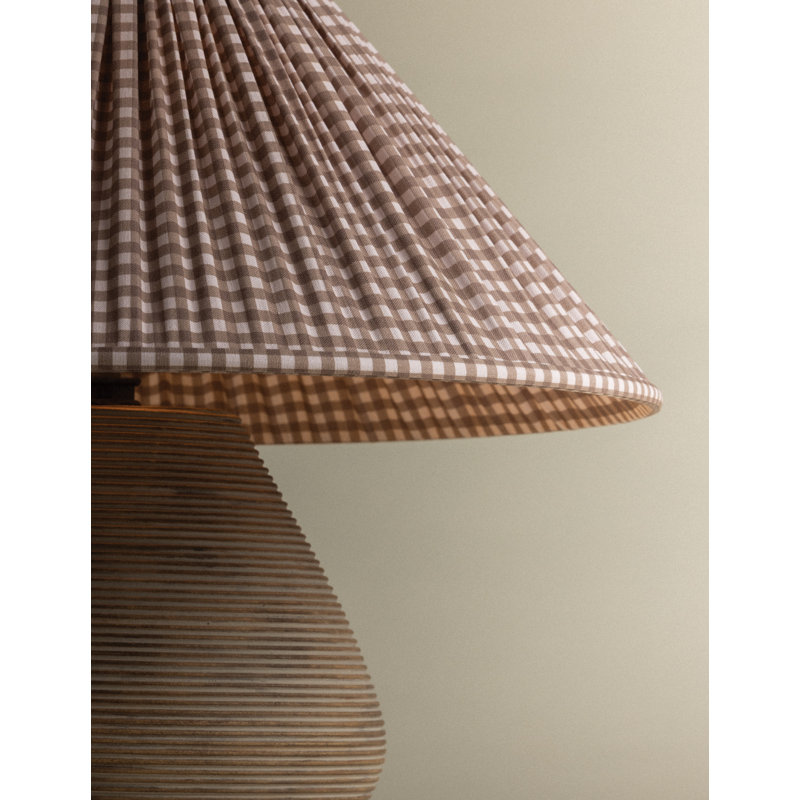 Lampe de table Calabria, Abat-jour Vichy brun