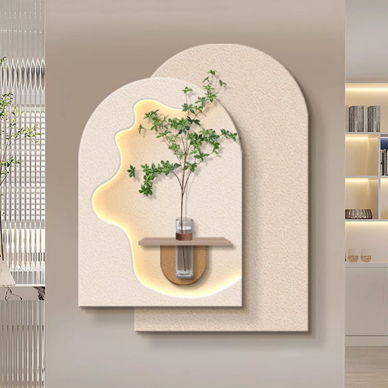 Crème forme libre grès art mural, H 31,5 po x l 25,59 po