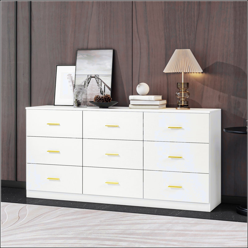 Commode 9 tiroirs Modern White