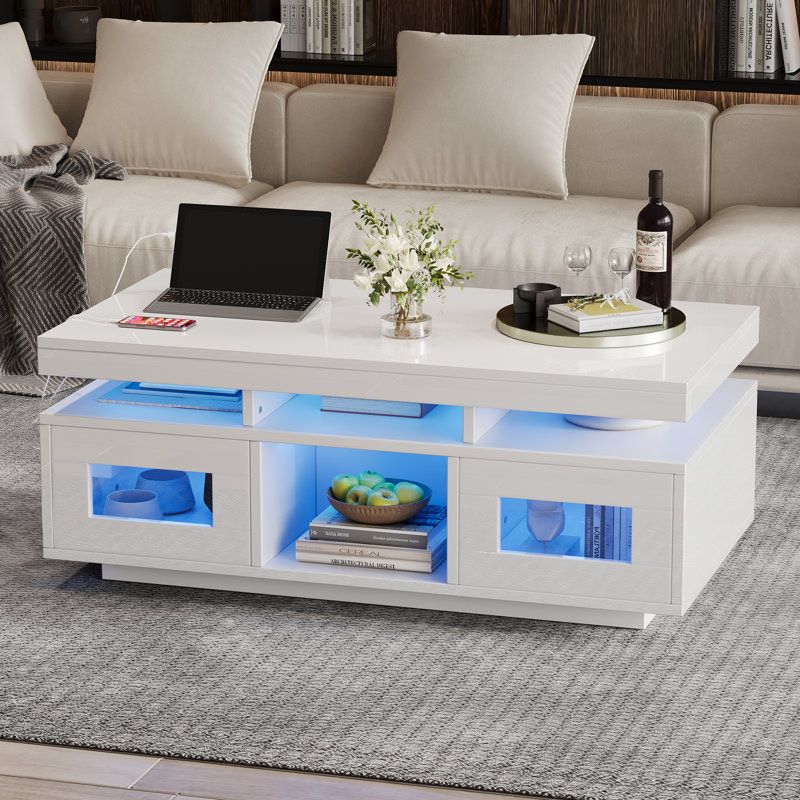 Pedestal Coffee Table with Storage