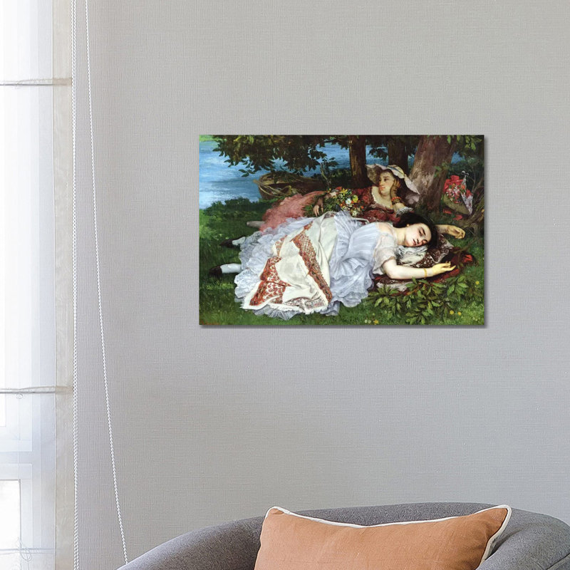 Girls On The Banks Of The Seine by Gustave Courbet - Wrapped Canvas Print, 66.04 cm H x 45.72 cm W