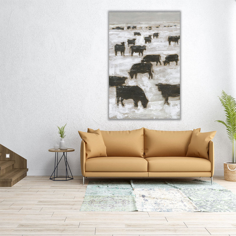 «Winter Grazing I», reproduction d'art sur toile, H 48 po x l 32 po