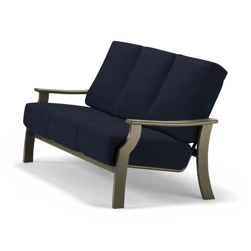 St. Catherine 74'' Wide Patio Sofa with Cushions, Spectrum Indigo Sunbrella®, Beachwood